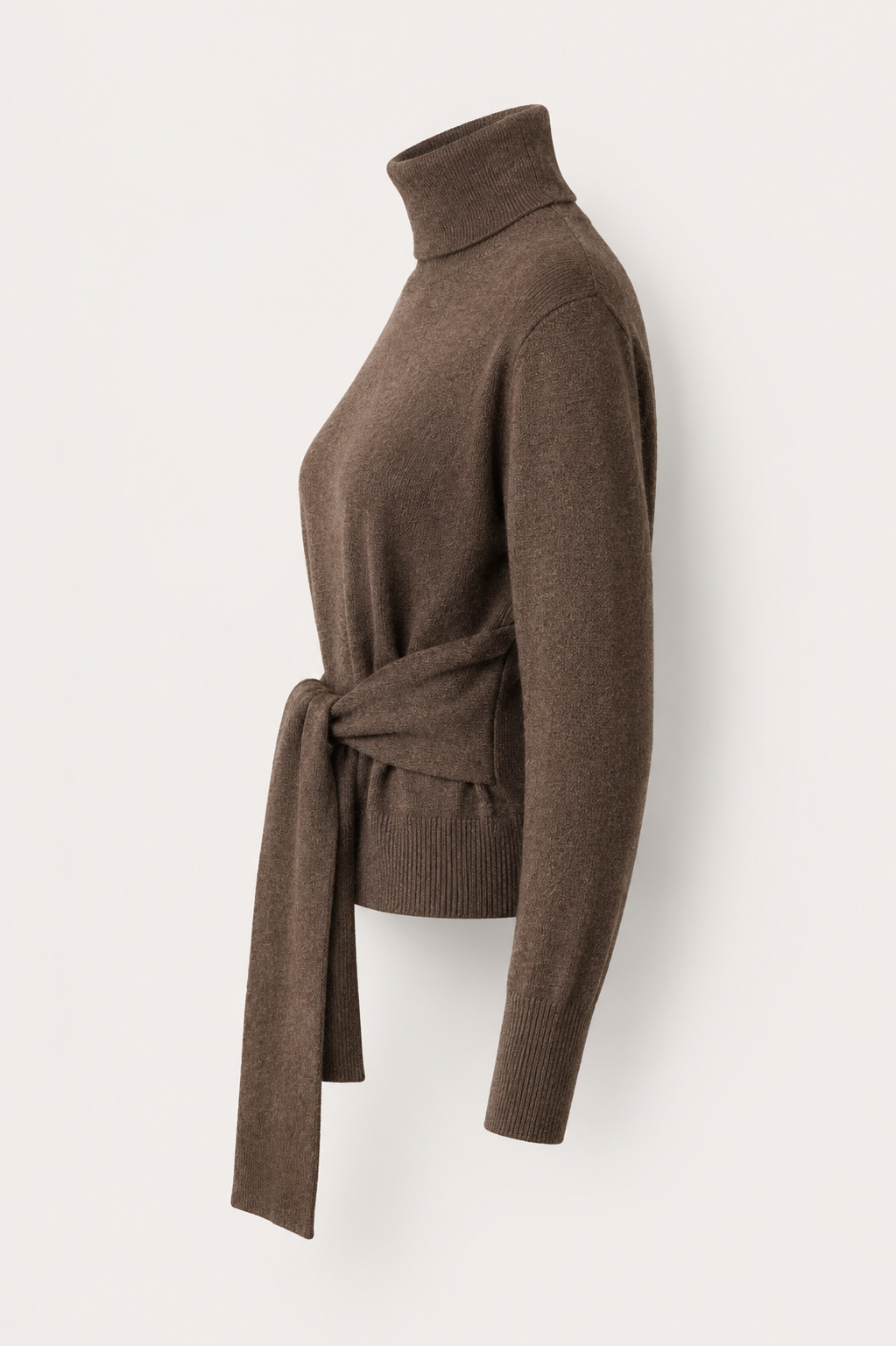 Taillierter Rollkragen-Pullover mit "Cacheur"