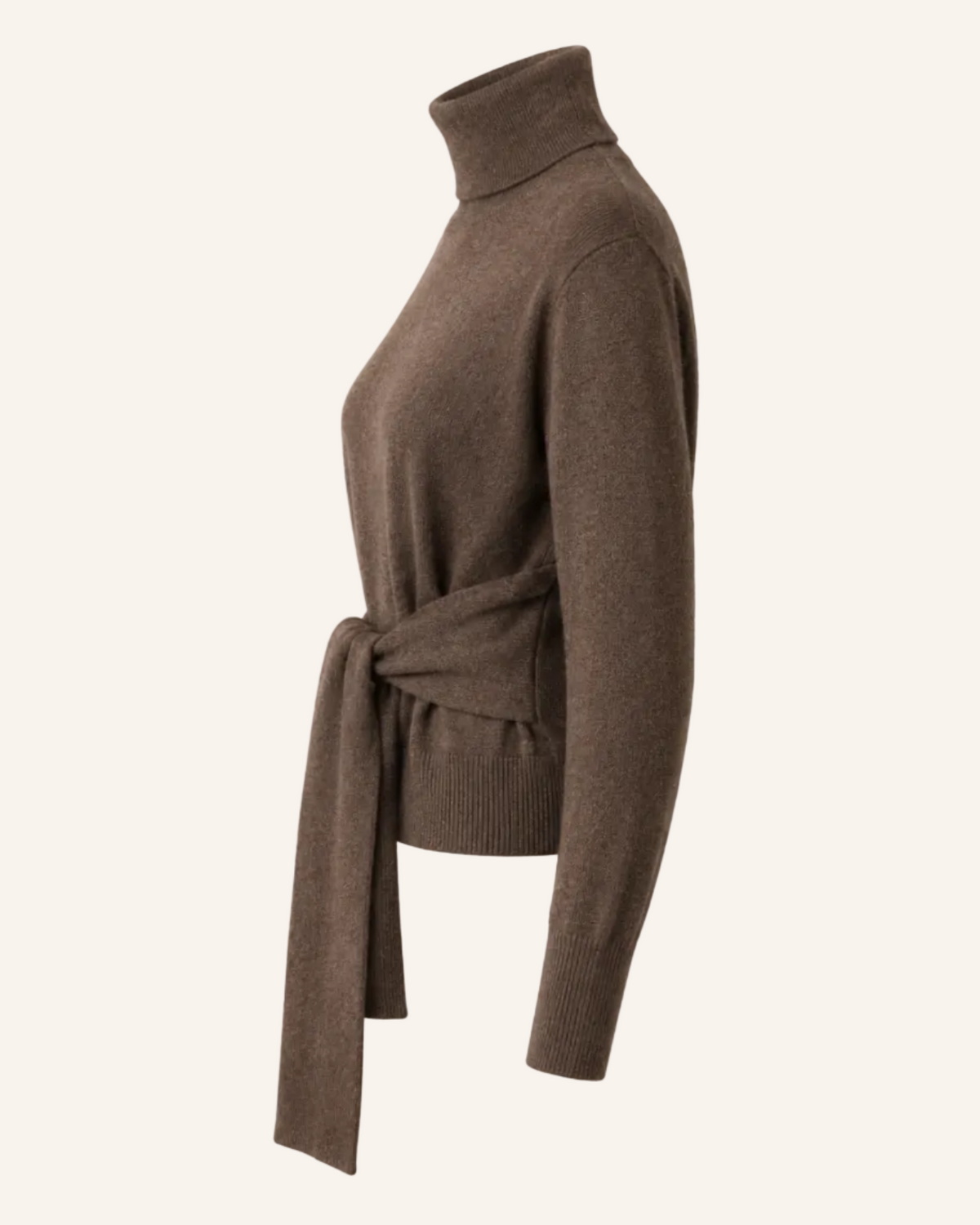 Taillierter Rollkragen-Pullover mit "Cacheur"