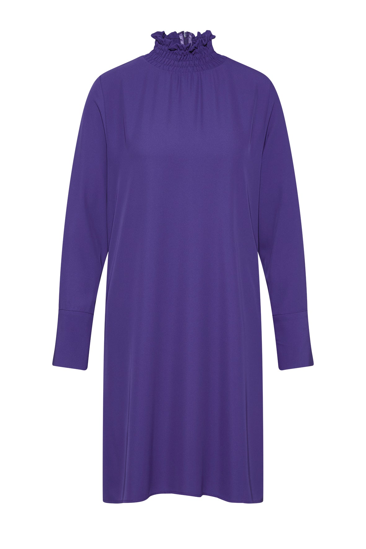 Entzückendes Lila Langarmkleid mit Rüschenkragen ANNA’S DRESS AFFAIR