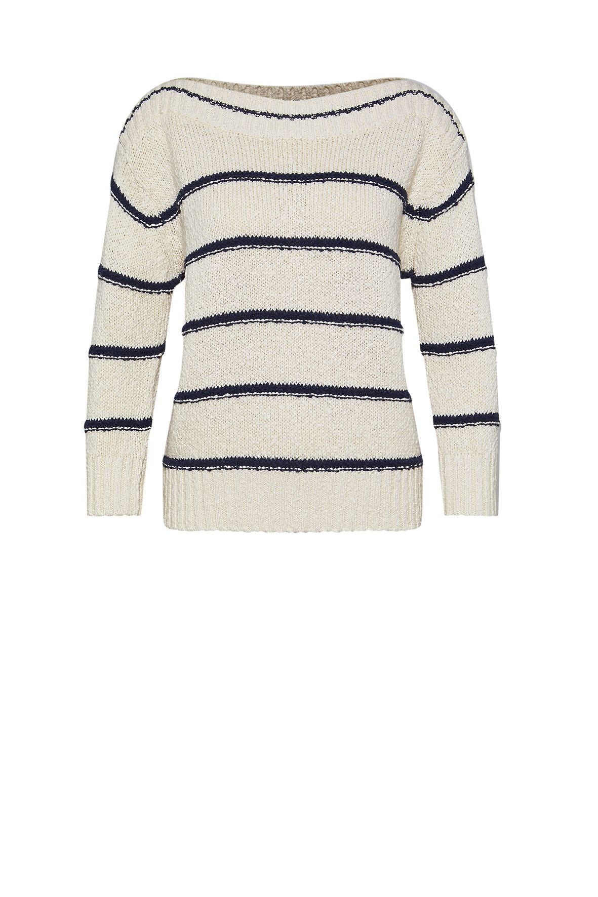 SEMPERLEI – Taillierter Baumwollpullover STRIPES