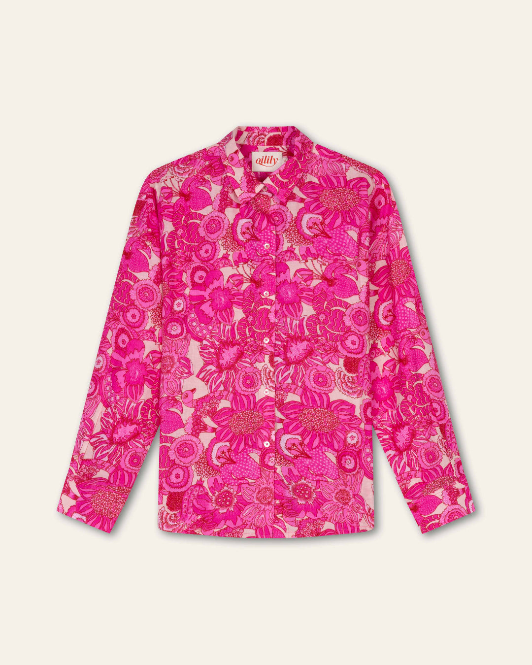 OILILY Leinenbluse PINK FLOWER GARDEN