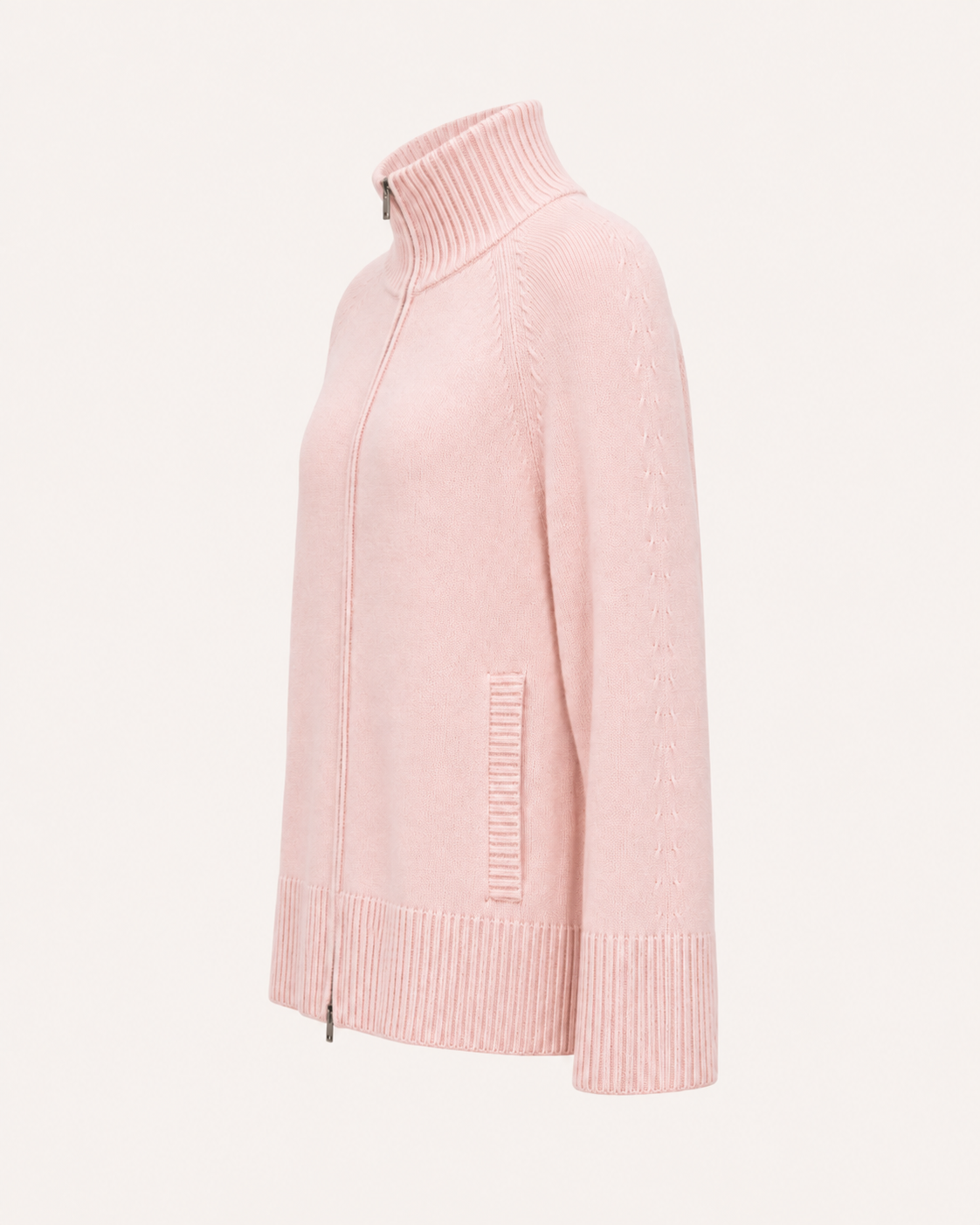 Poncho-Cardigan aus Merino-Cashmere mit Zipper MARLEN