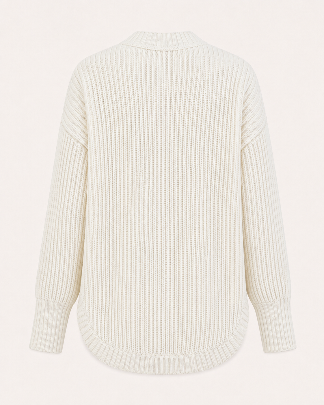Oversized Cashmere-Pullover mit V-Neck und abgerundetem Saum