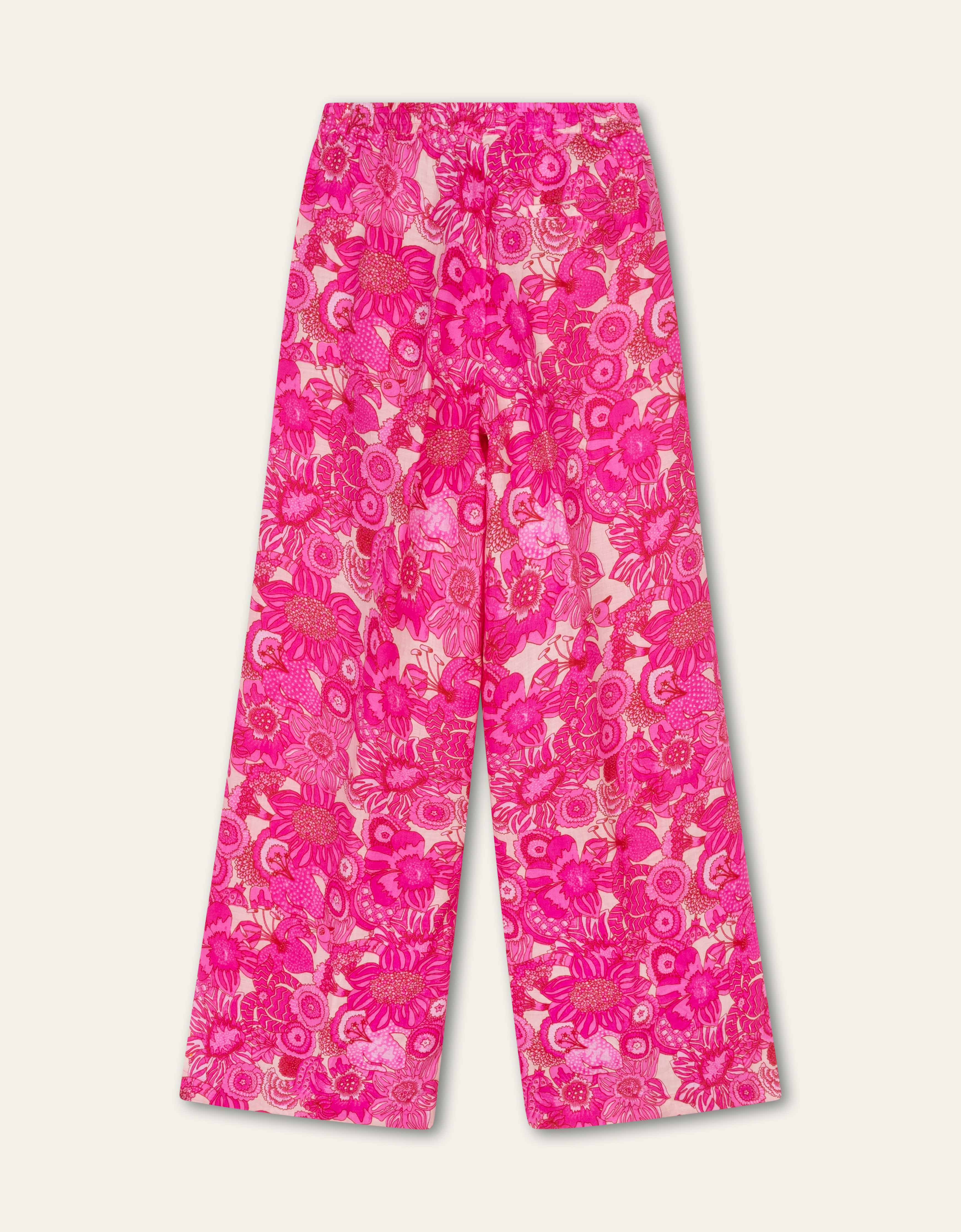 OILILY Leinenhose Wide Leg PINK FLOWER GARDEN