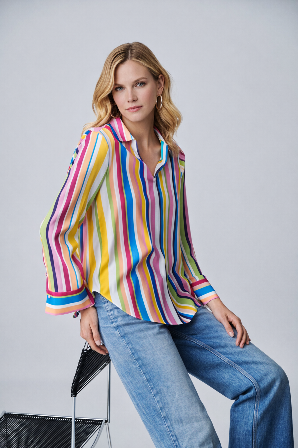 Seidenbluse "Stripes"