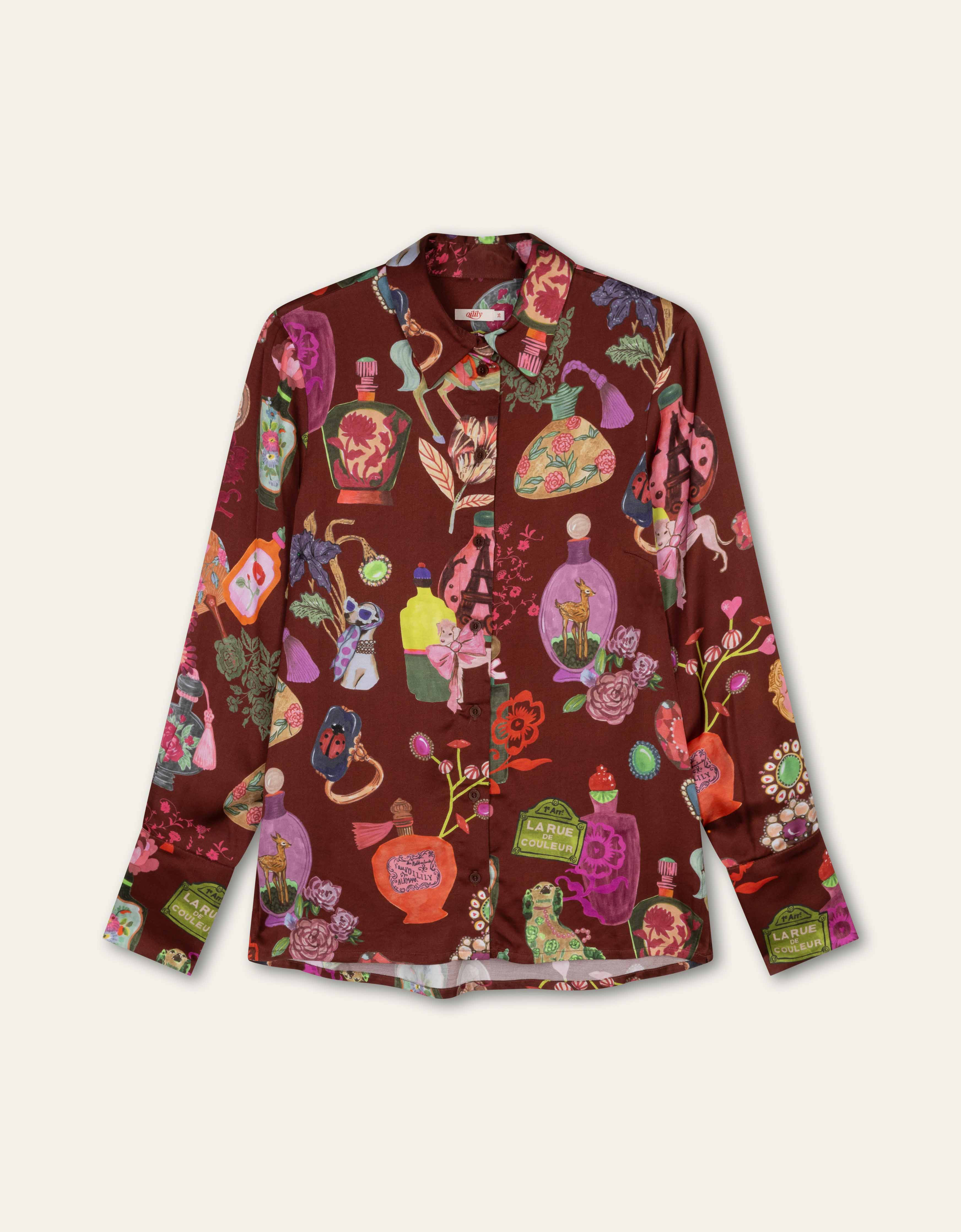 BRESSA Print-Hemdbluse „Parfum Bottles“ Viskose