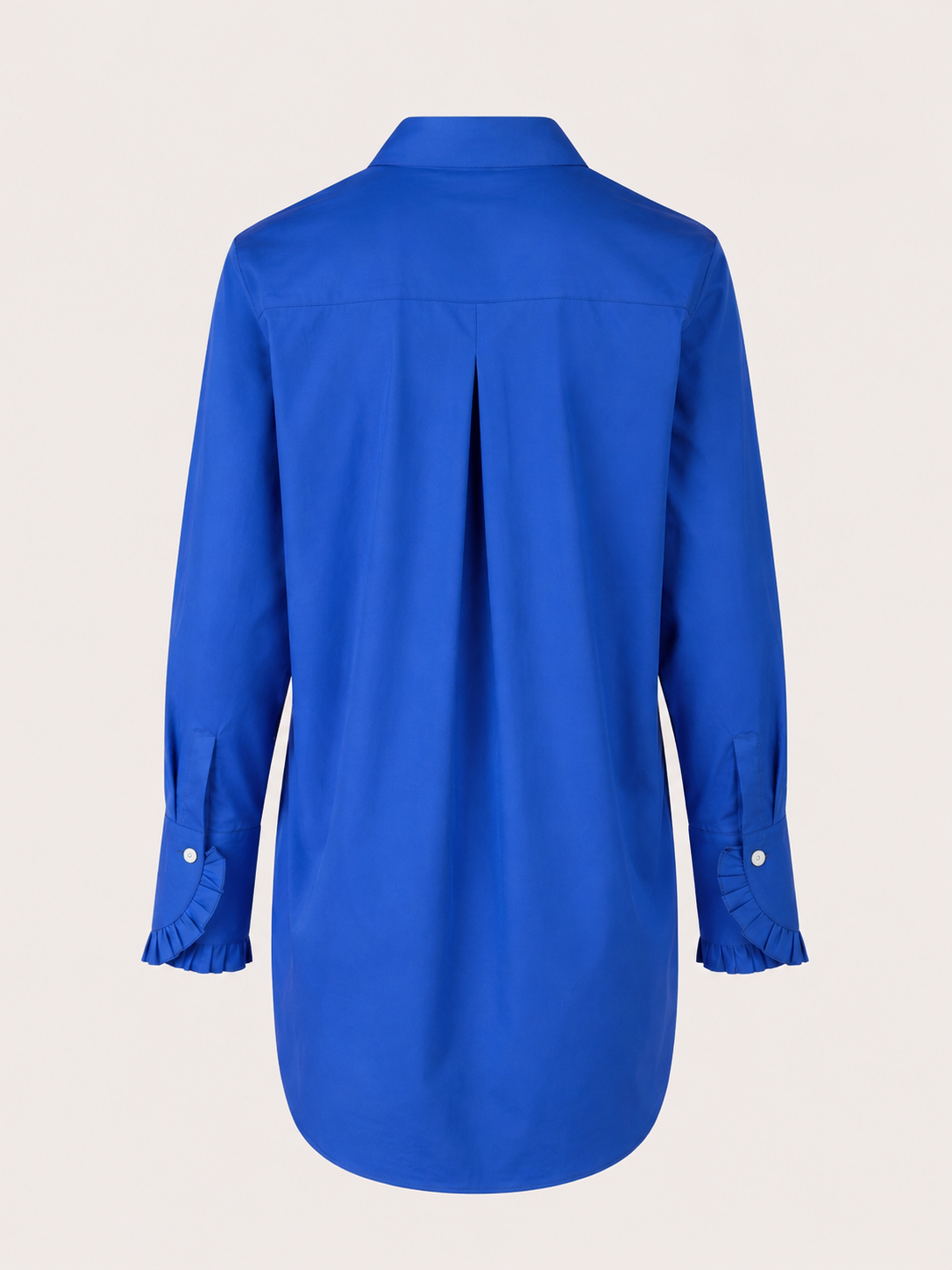 Stretch-Longbluse mit raffiniertem Bubikragen und Manschetten