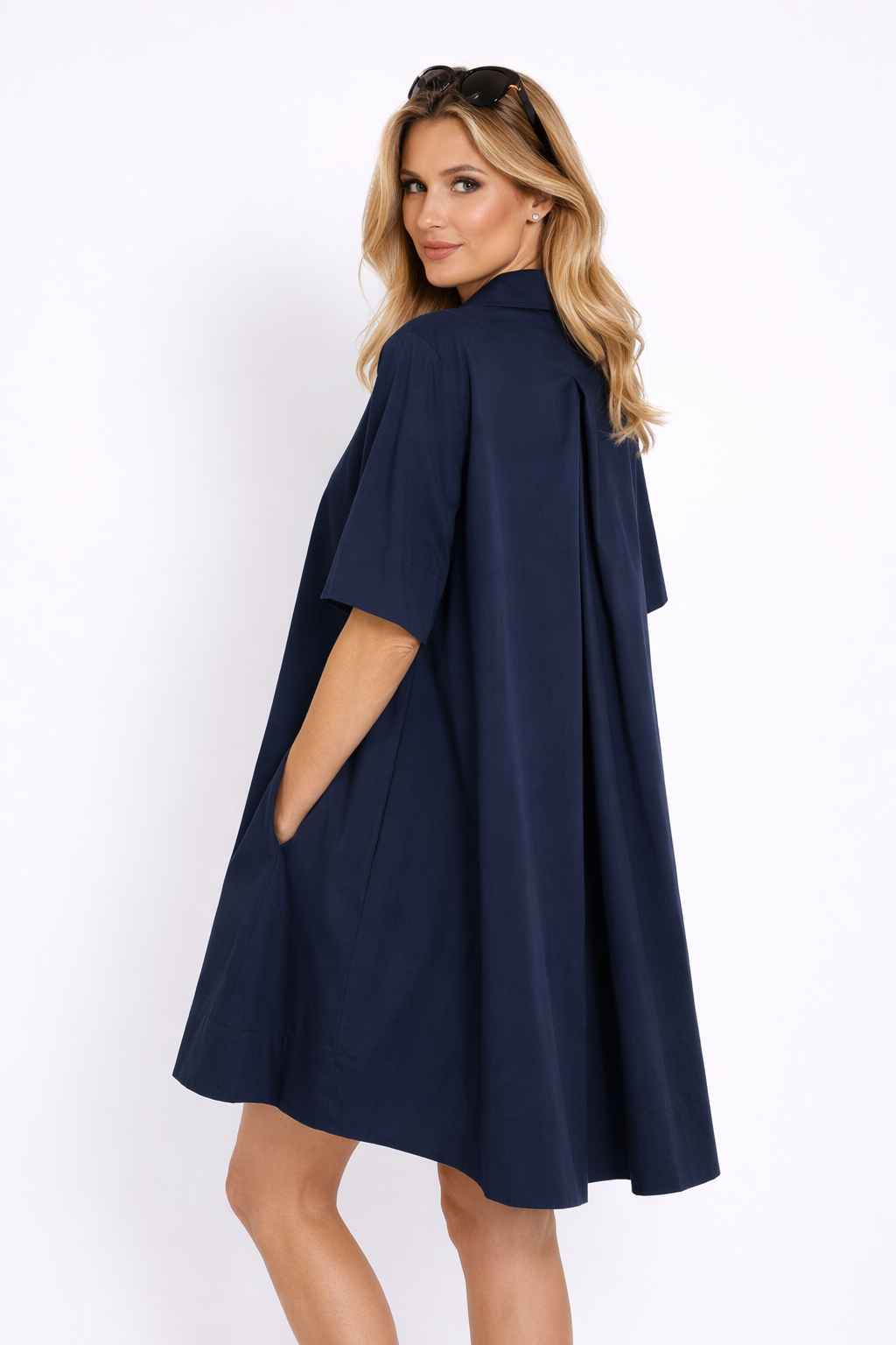 Minidress A-Form aus Baumwollstretch