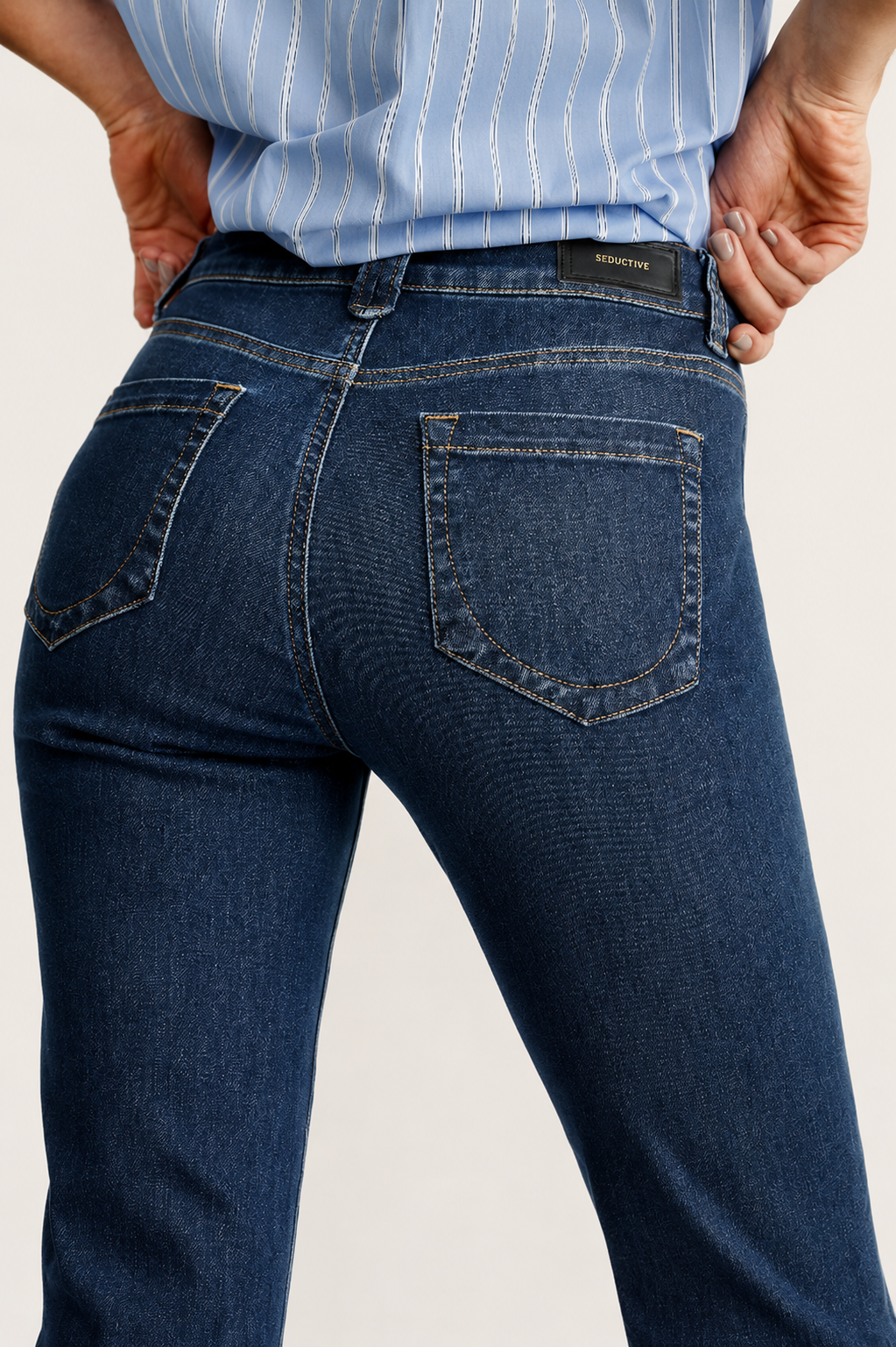 7/8 Stretch-Jeans CLAIRE mit Fransensaum