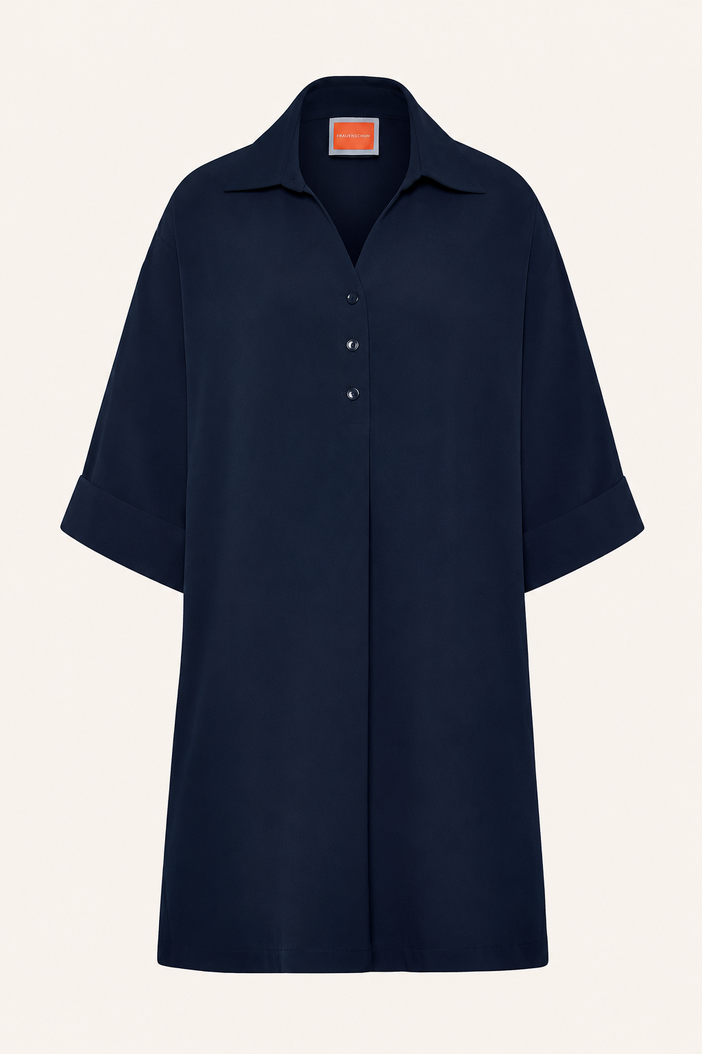 Hemdblusenkleid „Navy Flow“ Oversized Kleid mit Hemdkragen