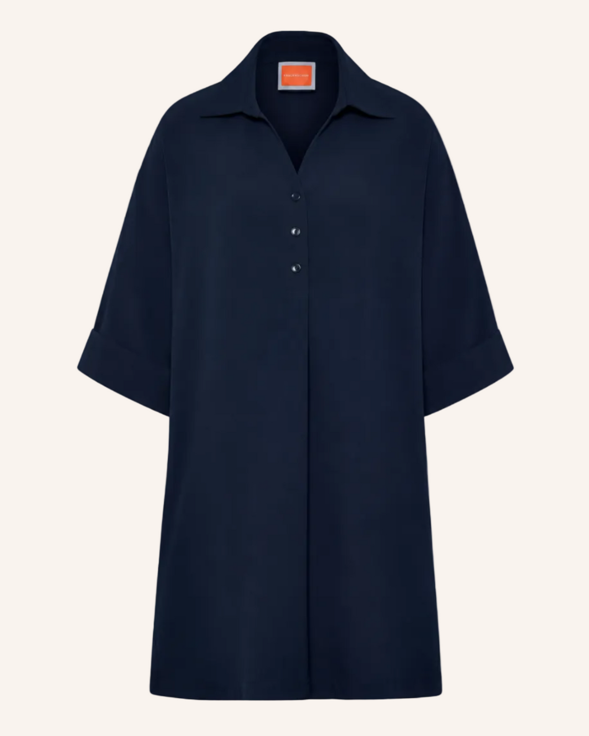 Hemdblusenkleid „Navy Flow“ Oversized Kleid mit Hemdkragen
