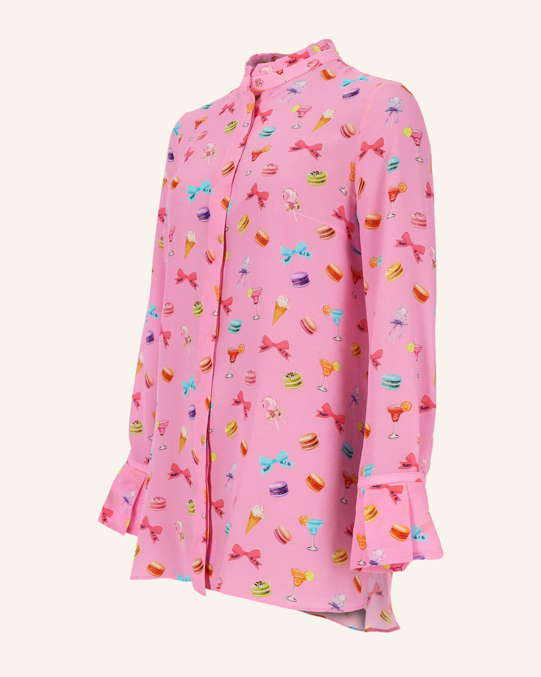 Seidentunika mit Macarons-Print MARA