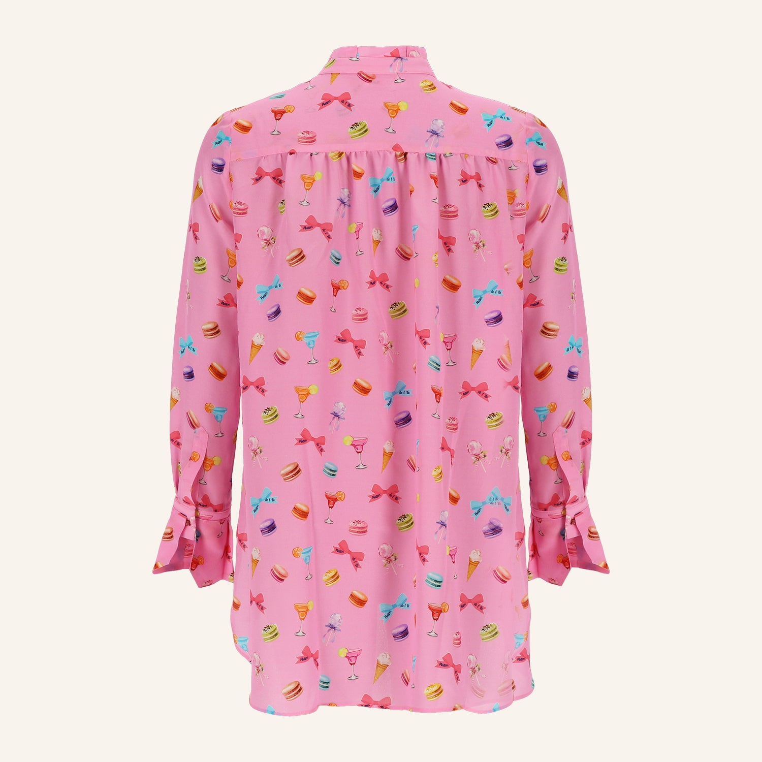 Seidentunika mit Macarons-Print MARA