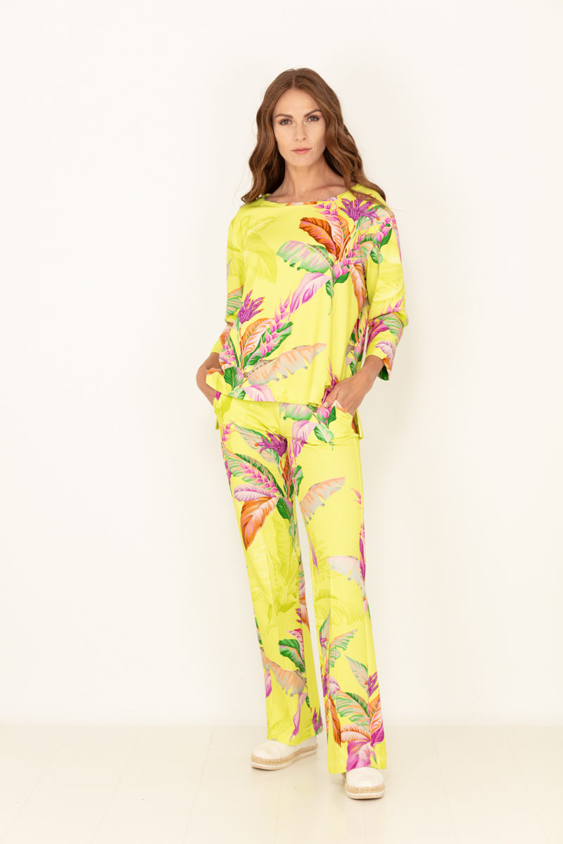 Jerseyhose mit Tropical Print – MAIDEN LANE