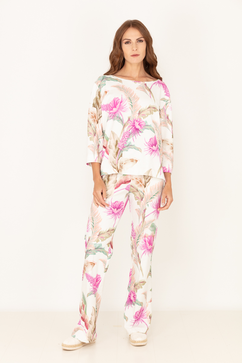 Jerseyhose mit Tropical Print – MAIDEN LANE