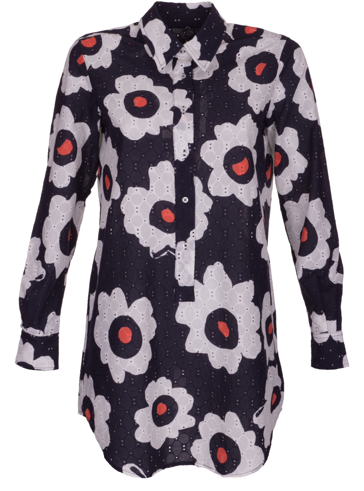 Longbluse aus Ajour-Baumwolle – MADE BY LA CASA
