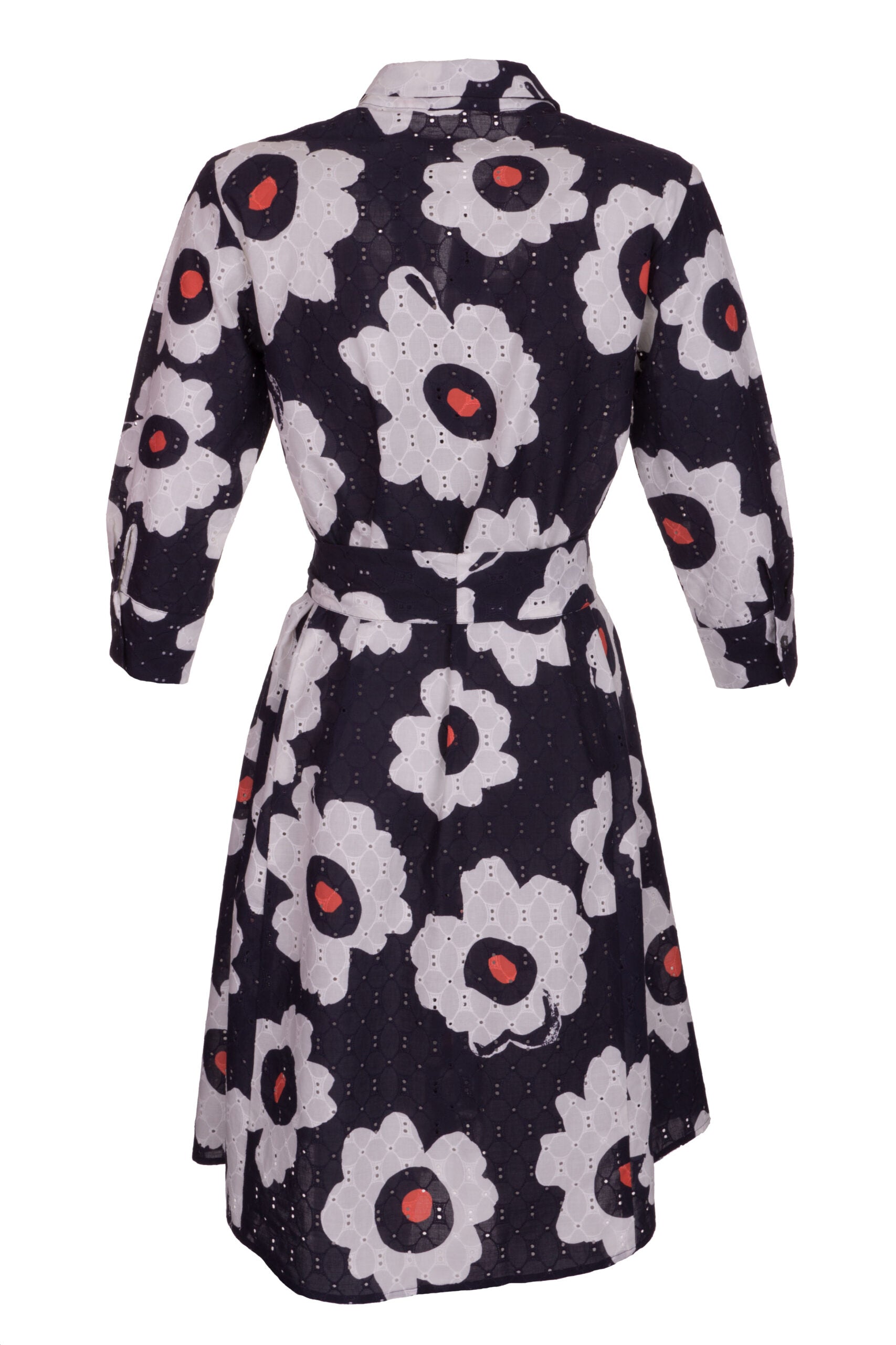 BLUSENKLEID AUS AJOUR-BAUMWOLLE MIT BLUMENPRINT – MADE BY LA CASA