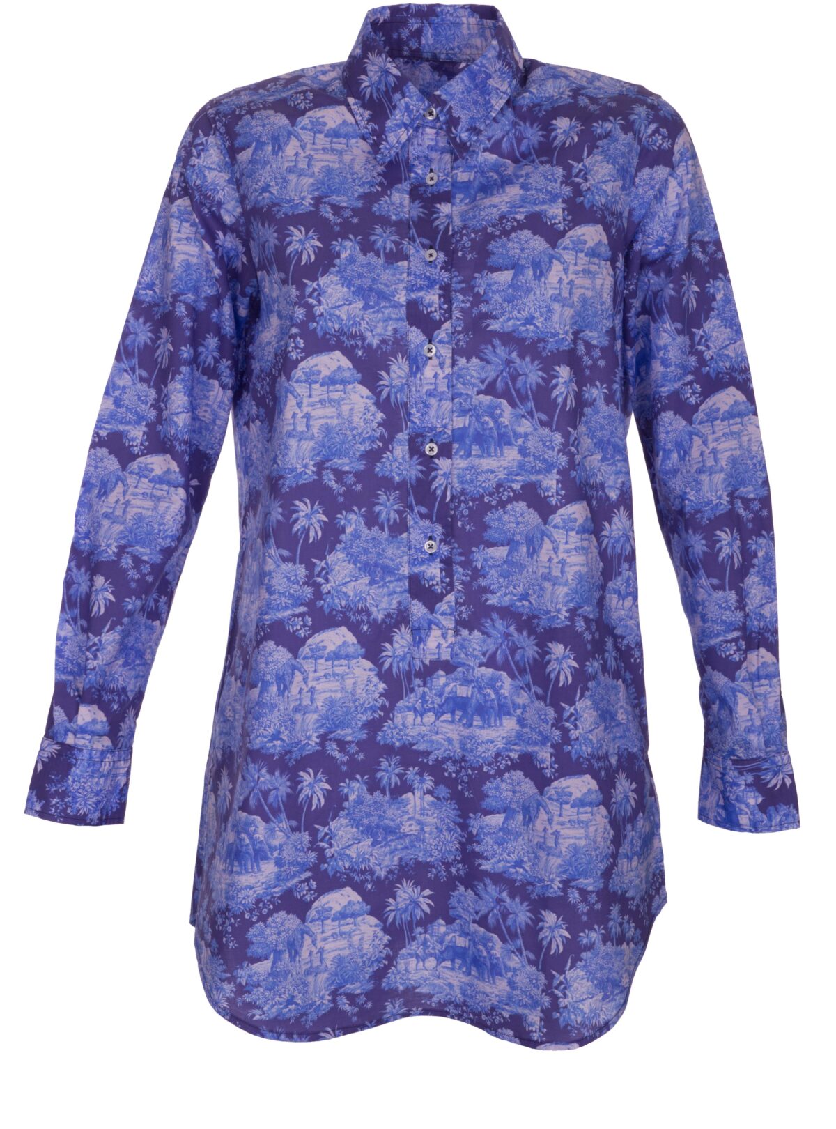 Toile-de-Jouy-Longbluse aus Baumwolle – MADE BY LA CASA