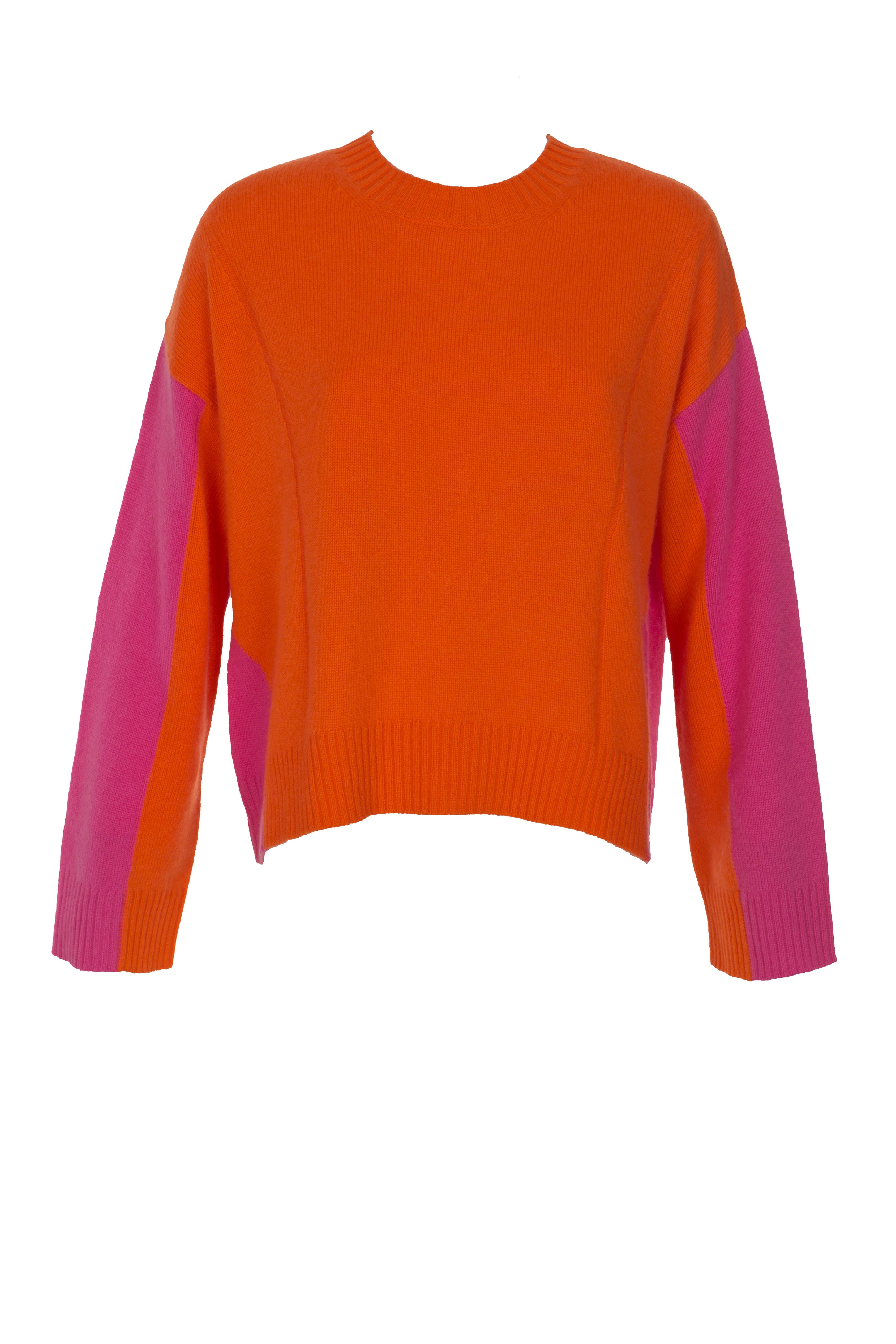 Pullover 2-farbig mit Trompetenärmeln