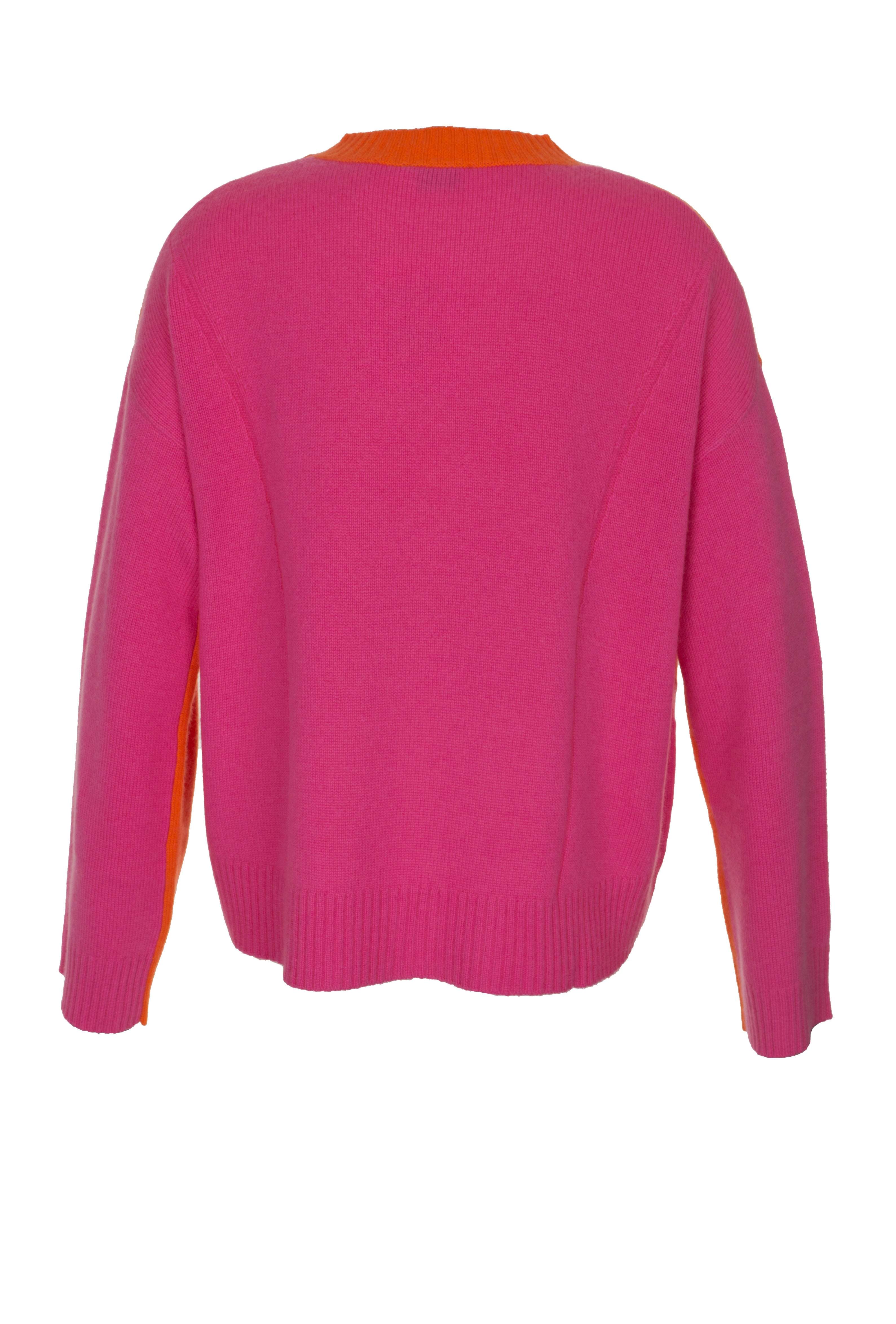 Pullover 2-farbig mit Trompetenärmeln