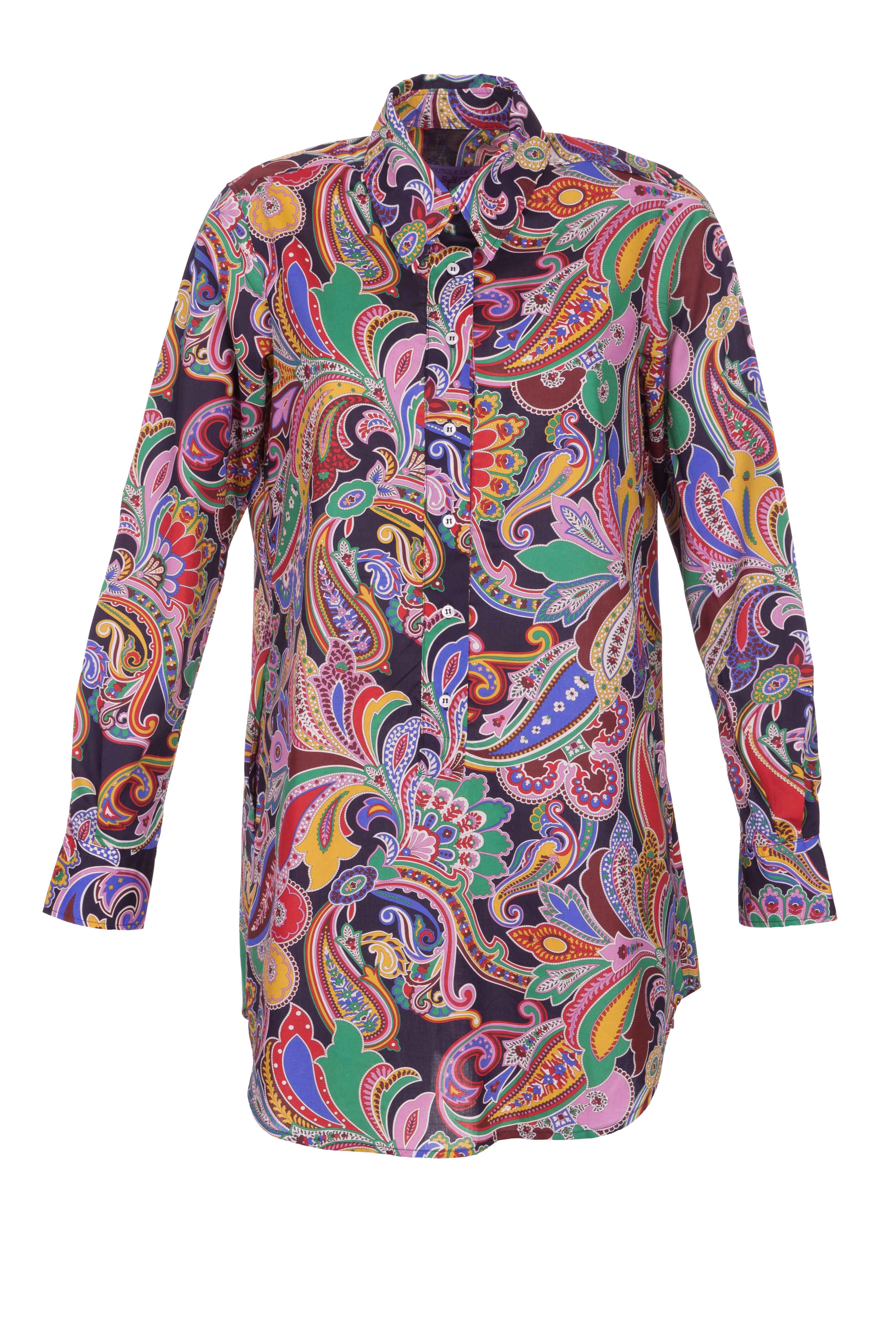 Longbluse aus reiner Baumwolle PAISLEY