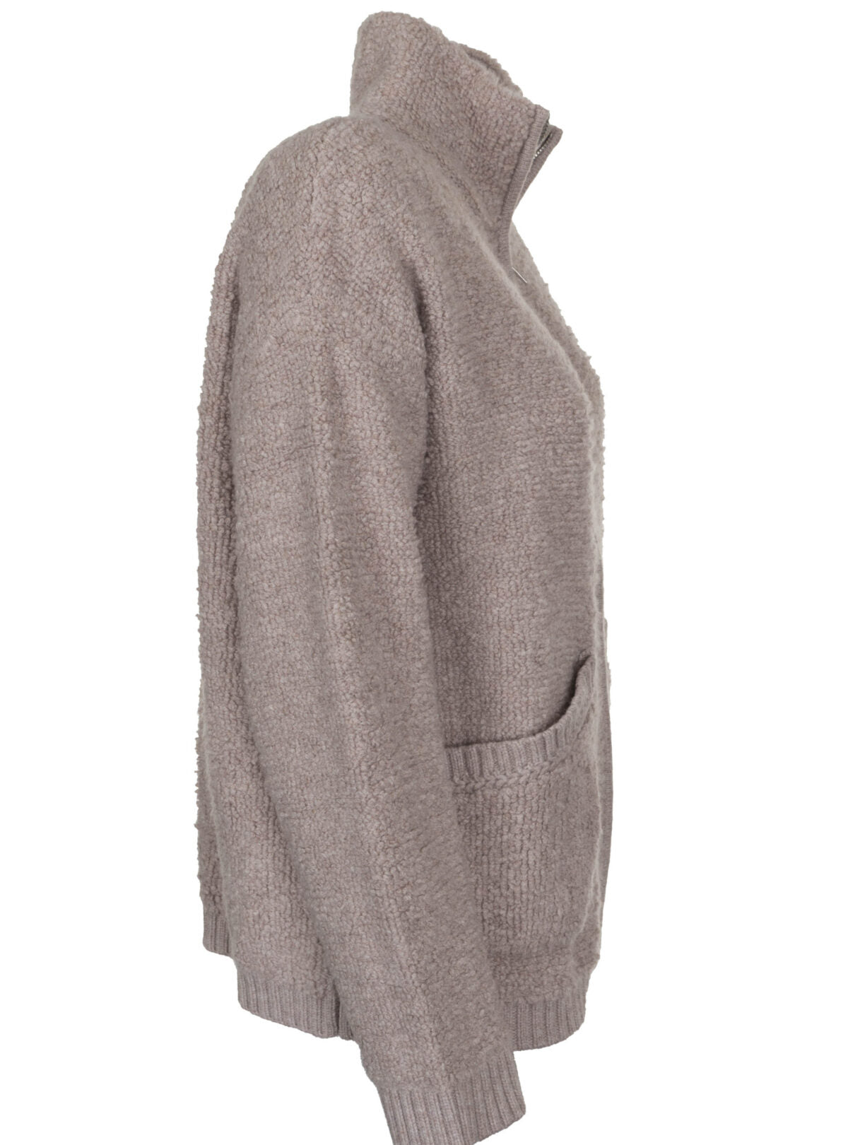 LA CASA Teddy-Strickjacke CEDRO taupe
