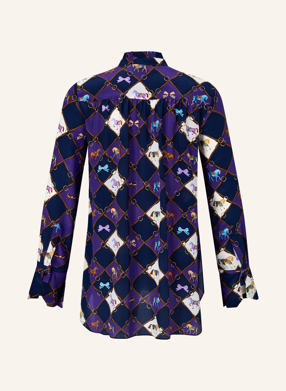 MAVIE – Seiden-Tunika Bluse Horsebit Print