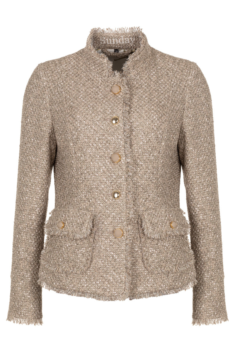 Bouclé-Blazer JUDY taupe