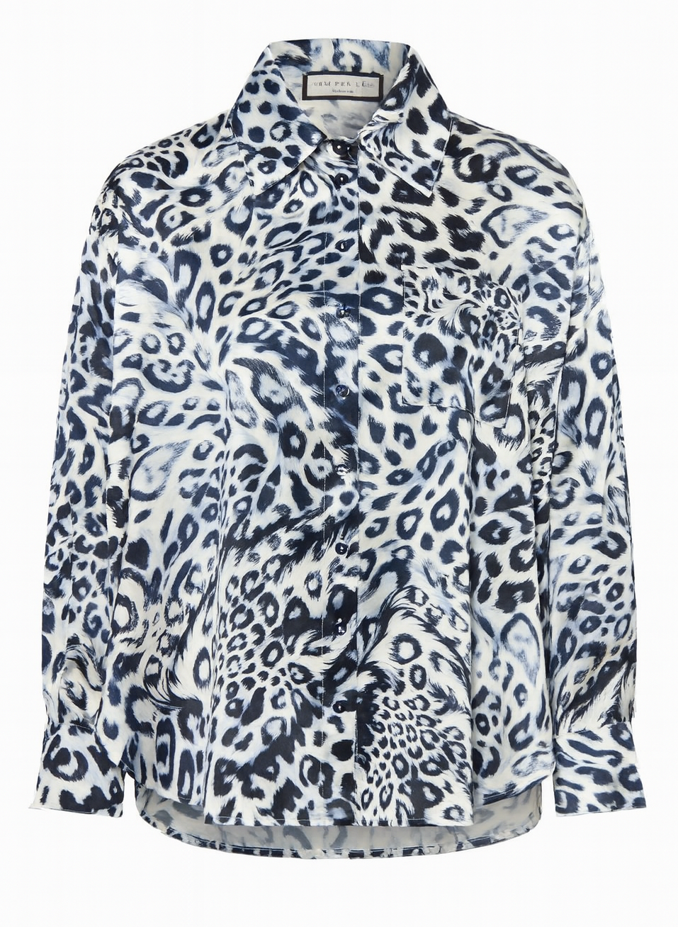 Seiden-Oversizebluse mit Leoprint