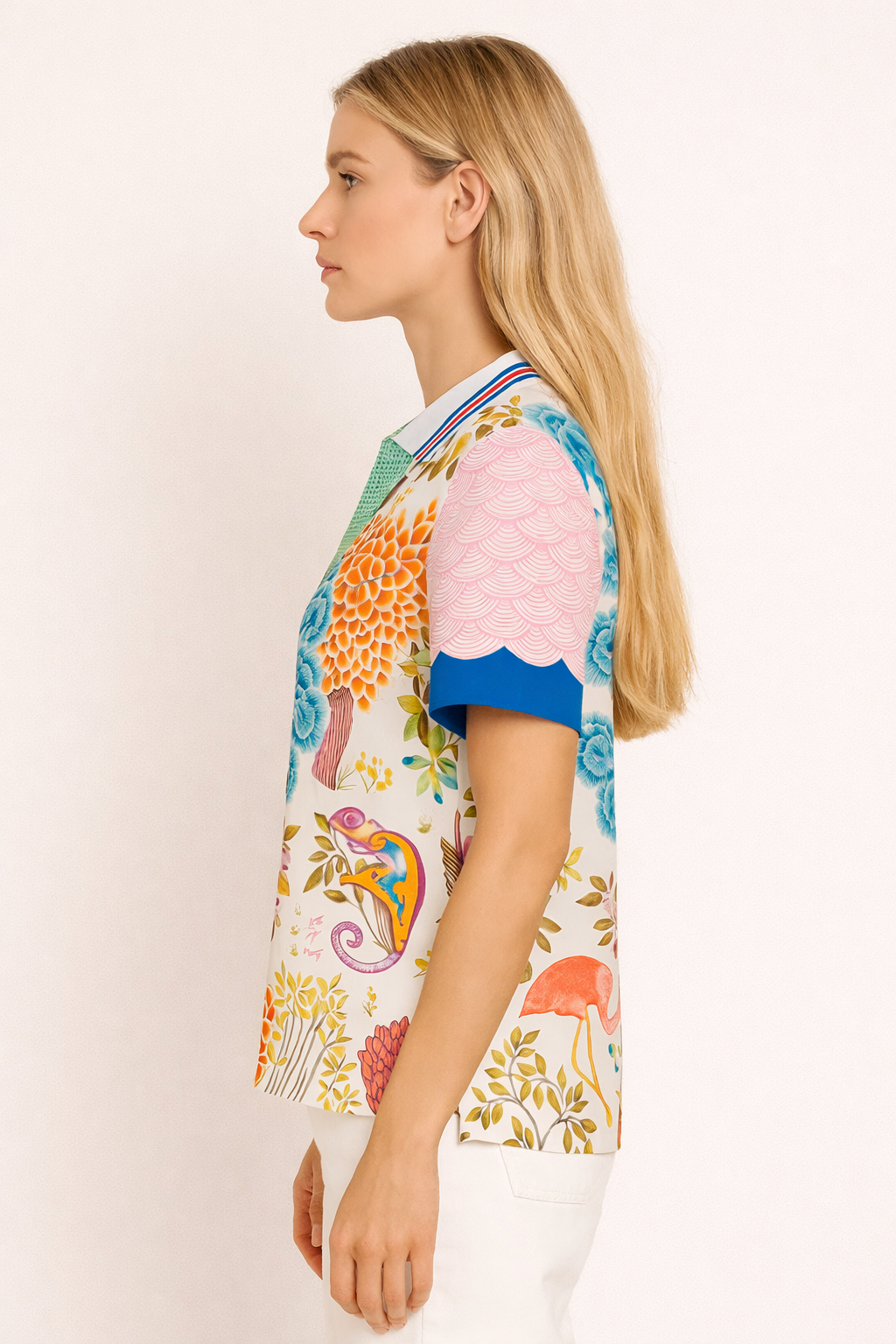 Shirtbluse mit exotischem "Flora&Fauna" Print