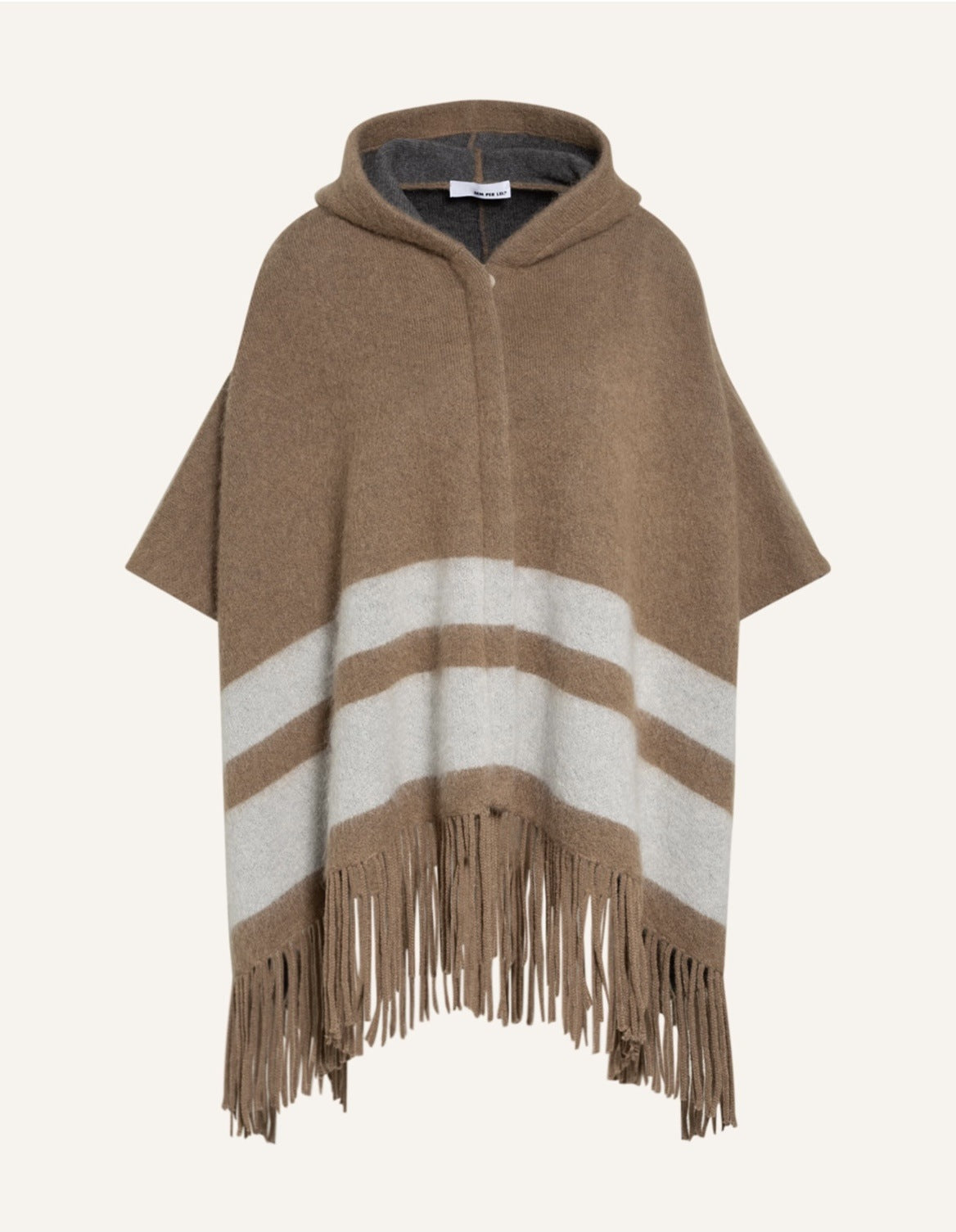 SEMPERLEI- CAPE mit Fransen und Reißverschluss
