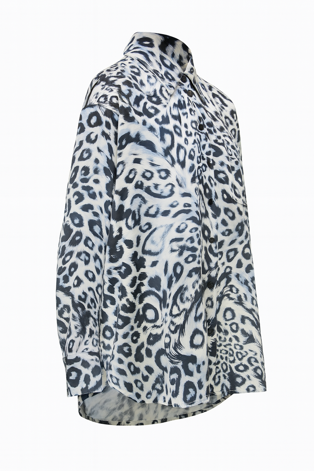 Seiden-Oversizebluse mit Leoprint