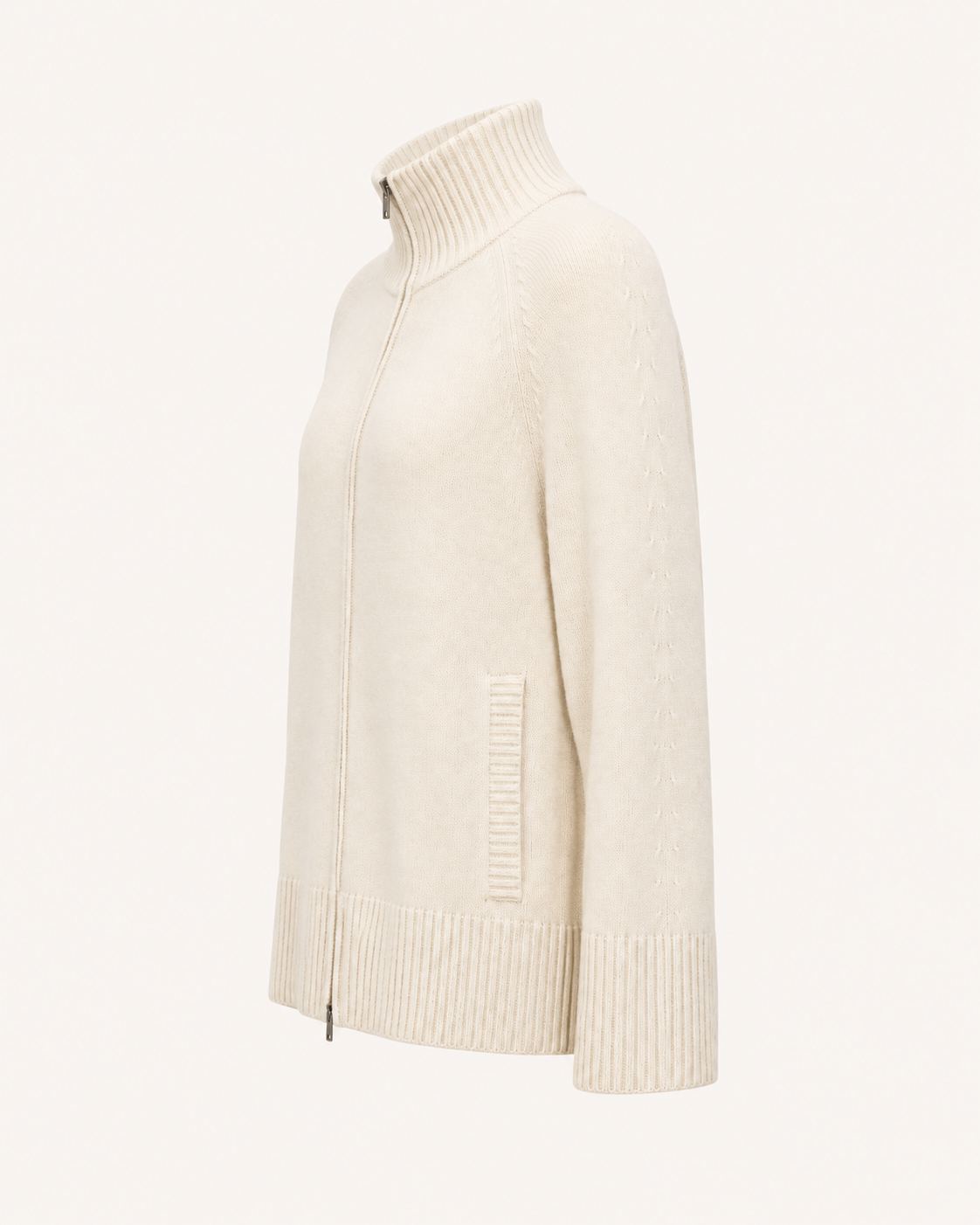 Poncho-Cardigan aus Merino-Cashmere mit Zipper MARLEN