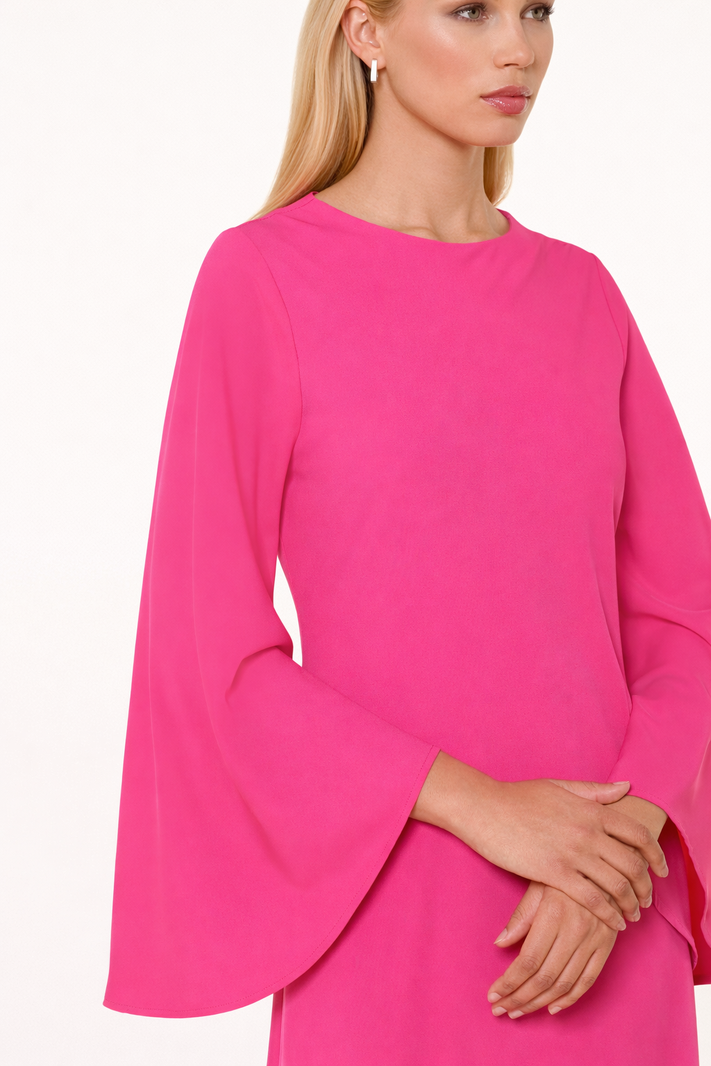 Elegantes Maxikleid mit Cape-Ärmeln in 3 Farben