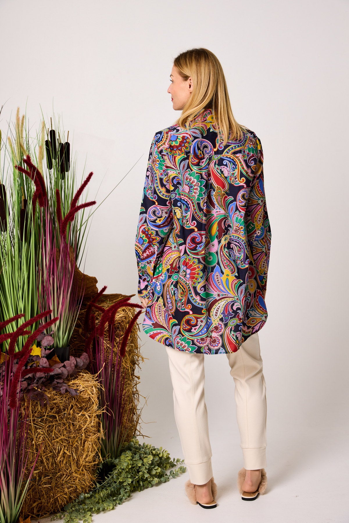 Longbluse aus reiner Baumwolle PAISLEY