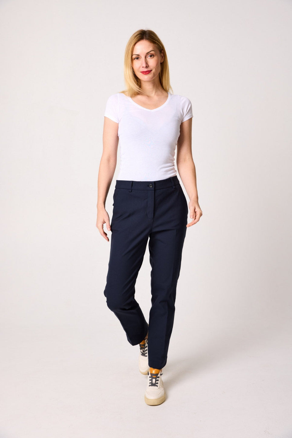 7/8-Hose Filipa aus elastischer Baumwolle mit Schlitzsaum