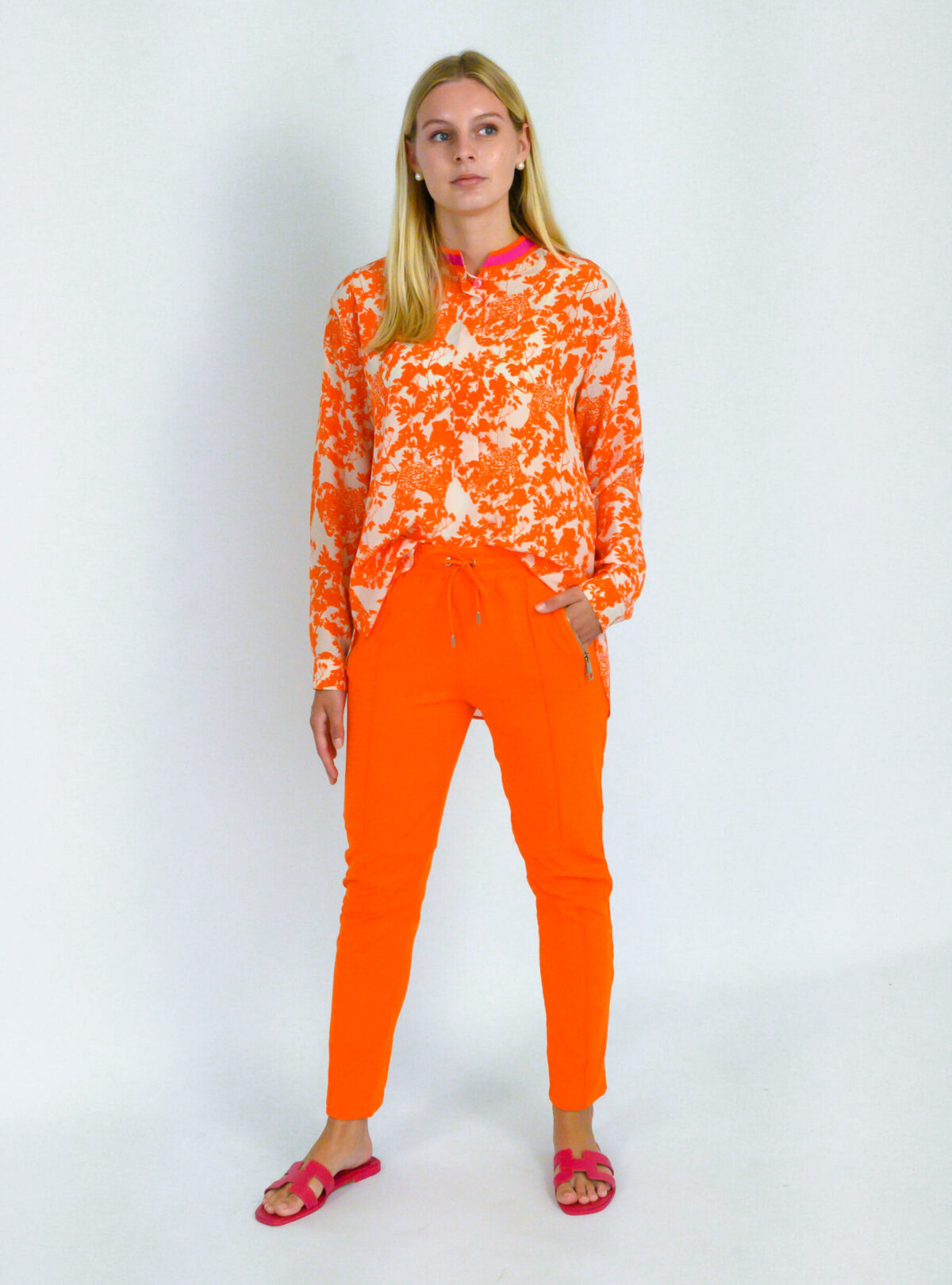 seidenbluse orange