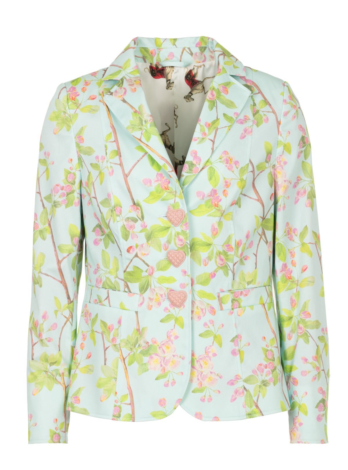 MAIDEN LANE Blazer mit Kirschblütenprint – Vorderansicht