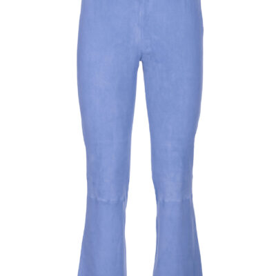 SEMPERLEI Lederhose mit Kick in Blau – Frontansicht