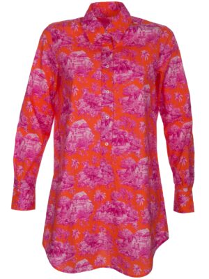 Toile-de-Jouy-Longbluse aus Baumwolle – MADE BY LA CASA